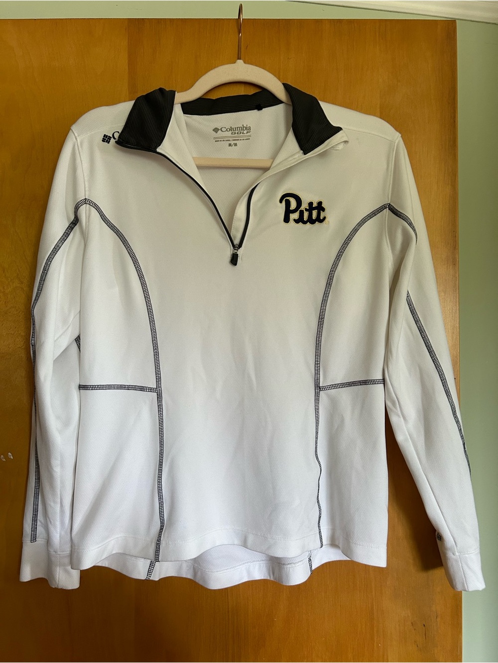 Columbia White and Black Pitt Quarter-Zip Pullover